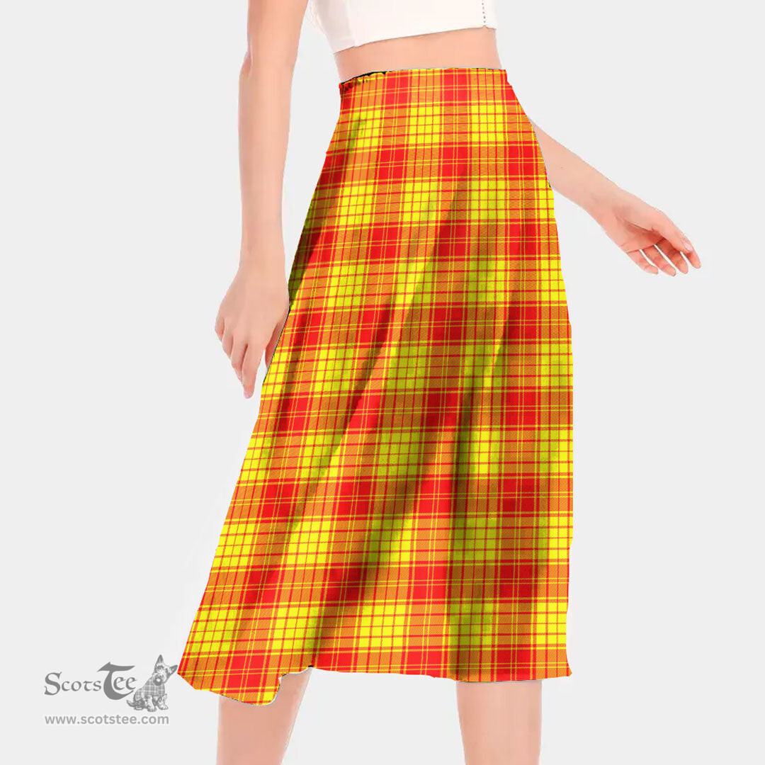 Scottish MacLeod of Raasay Clan Tartan Womens Long Section Chiffon Skirt Tartan Skirt