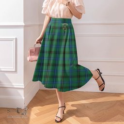 Scottish Henderson Ancient Clan Crest Tartan Womens Long Section Chiffon Skirt Tartan Skirt