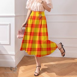 Scottish MacMillan Clan Clan Crest Tartan Womens Long Section Chiffon Skirt Tartan Skirt