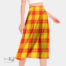 Scottish MacMillan Clan Clan Crest Tartan Womens Long Section Chiffon Skirt Tartan Skirt