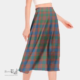 Scottish MacIntyre Ancient Clan Tartan Womens Long Section Chiffon Skirt Tartan Skirt
