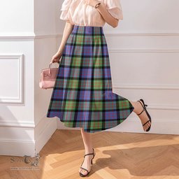 Scottish MacDonald Ancient Clan Tartan Womens Long Section Chiffon Skirt Tartan Skirt