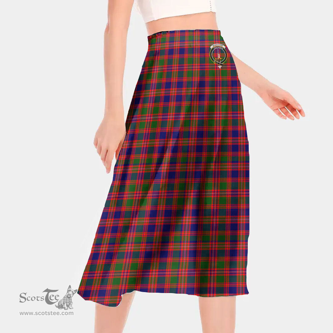 Scottish MacIntyre Modern Clan Crest Tartan Womens Long Section Chiffon Skirt Tartan Skirt