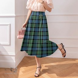 Scottish MacKay Ancient Clan Crest Tartan Womens Long Section Chiffon Skirt Tartan Skirt