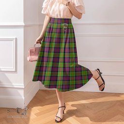 Scottish MacDonald of Clanranald Clan Crest Tartan Womens Long Section Chiffon Skirt Tartan Skirt