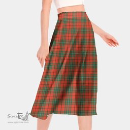 Scottish MacAulay Ancient Clan Tartan Womens Long Section Chiffon Skirt Tartan Skirt