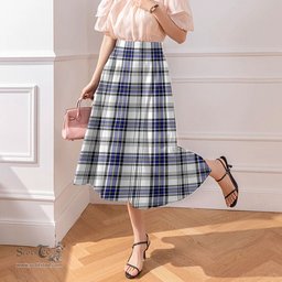 Scottish Hannay Modern Clan Tartan Womens Long Section Chiffon Skirt Tartan Skirt