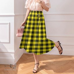 Scottish MacLeod of Lewis Modern Clan Crest Tartan Womens Long Section Chiffon Skirt Tartan Skirt