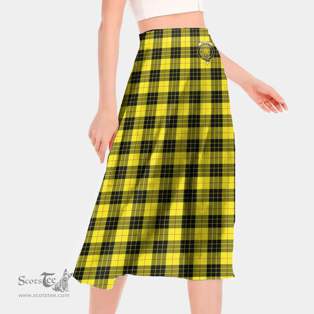 Scottish MacLeod of Lewis Modern Clan Crest Tartan Womens Long Section Chiffon Skirt Tartan Skirt