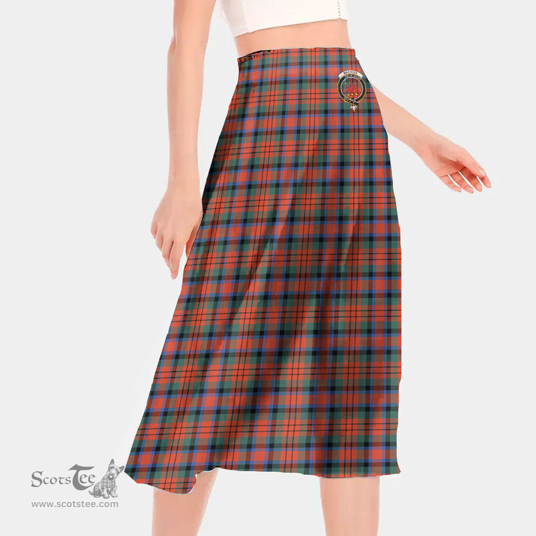 Scottish MacDuff Ancient Clan Crest Tartan Womens Long Section Chiffon Skirt Tartan Skirt