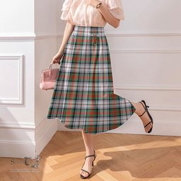Scottish MacDuff Dress Ancient Clan Crest Tartan Womens Long Section Chiffon Skirt Tartan Skirt