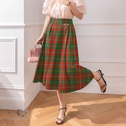 Scottish Hay Ancient Clan Crest Tartan Womens Long Section Chiffon Skirt Tartan Skirt