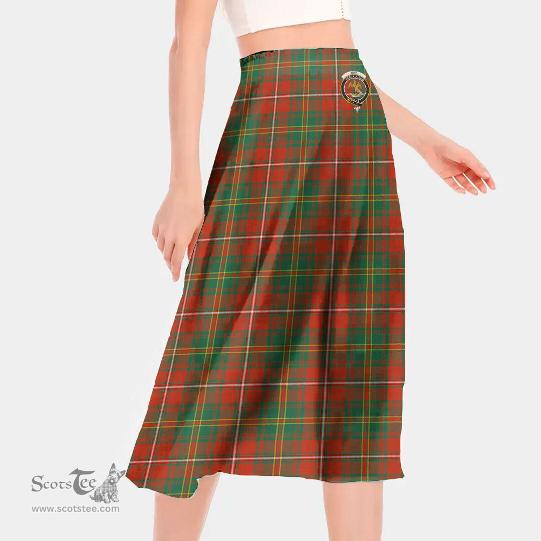 Scottish Hay Ancient Clan Crest Tartan Womens Long Section Chiffon Skirt Tartan Skirt