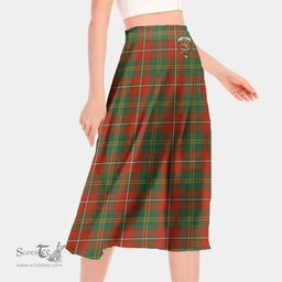 Scottish Hay Ancient Clan Crest Tartan Womens Long Section Chiffon Skirt Tartan Skirt