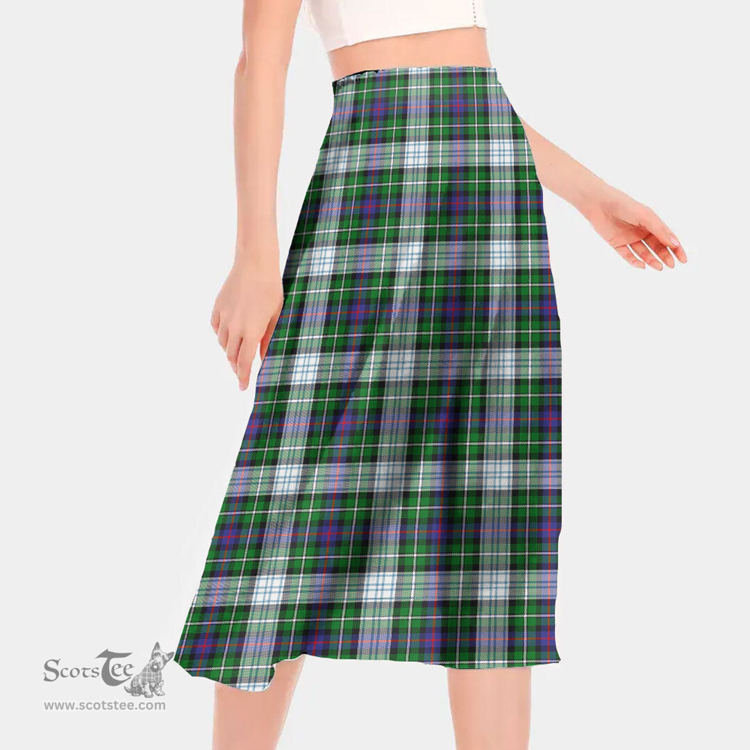 Scottish MacKenzie Dress Modern Clan Tartan Womens Long Section Chiffon Skirt Tartan Skirt