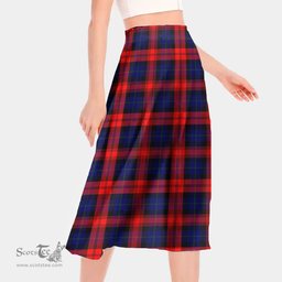 Scottish MacLachlan Modern Clan Tartan Womens Long Section Chiffon Skirt Tartan Skirt