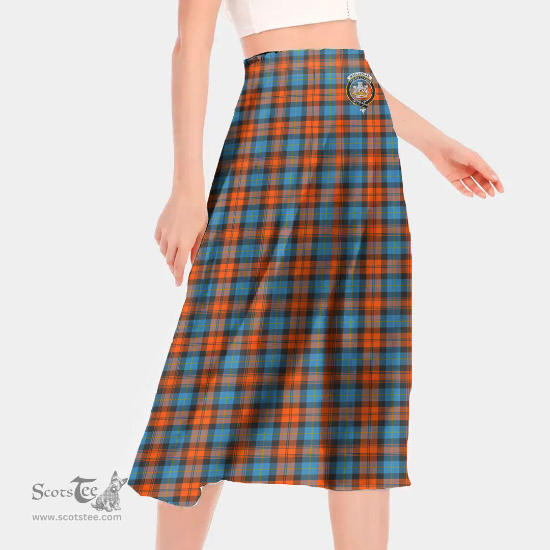 Scottish MacLachlan Ancient Clan Crest Tartan Womens Long Section Chiffon Skirt Tartan Skirt