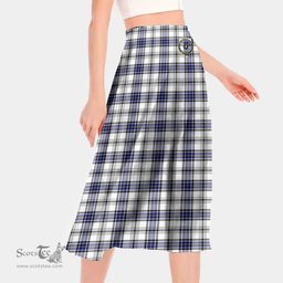 Scottish Hannay Modern Clan Crest Tartan Womens Long Section Chiffon Skirt Tartan Skirt