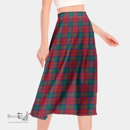 Scottish Lindsay Modern Clan Tartan Womens Long Section Chiffon Skirt Tartan Skirt