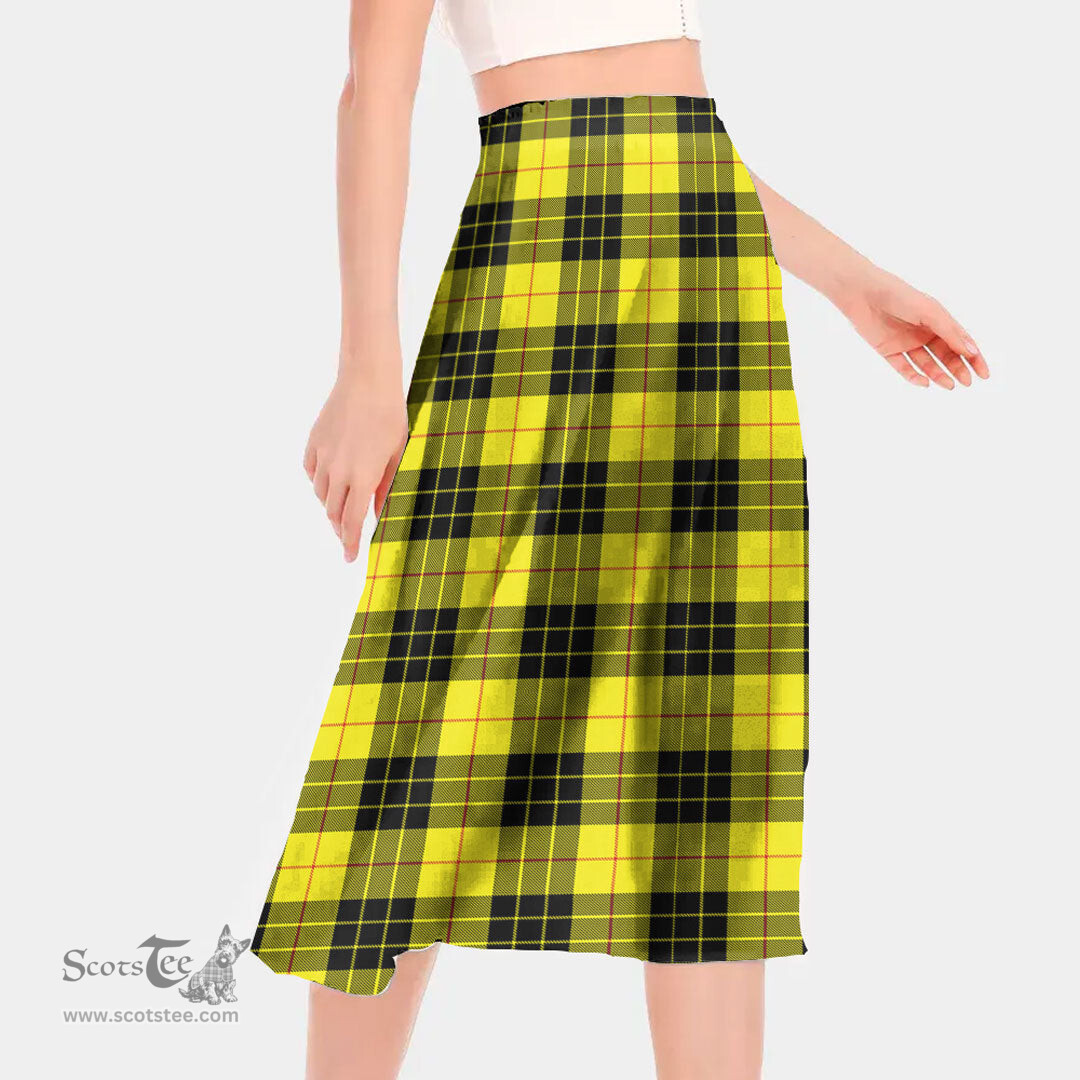 Scottish MacLeod of Lewis Modern Clan Tartan Womens Long Section Chiffon Skirt Tartan Skirt