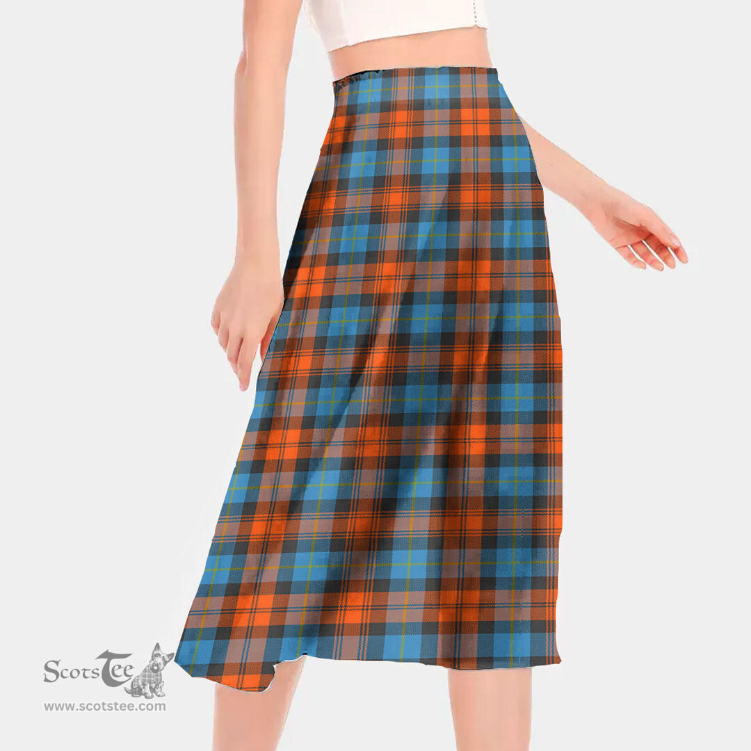 Scottish MacLachlan Ancient Clan Tartan Womens Long Section Chiffon Skirt Tartan Skirt