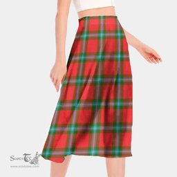 Scottish MacLaine of Loch Buie Clan Tartan Womens Long Section Chiffon Skirt Tartan Skirt