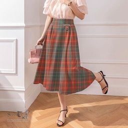 Scottish MacDougall Ancient Clan Crest Tartan Womens Long Section Chiffon Skirt Tartan Skirt