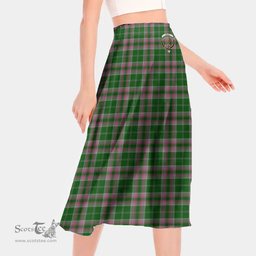 Scottish Gray Hunting Clan Crest Tartan Womens Long Section Chiffon Skirt Tartan Skirt