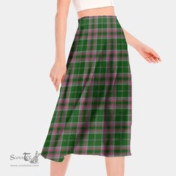 Scottish Gray Hunting Clan Tartan Womens Long Section Chiffon Skirt Tartan Skirt