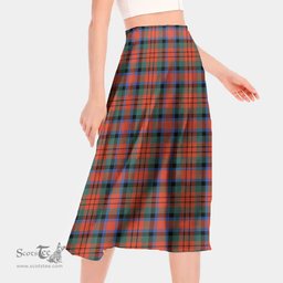 Scottish MacDuff Ancient Clan Tartan Womens Long Section Chiffon Skirt Tartan Skirt
