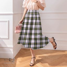 Scottish MacPherson Dress Modern Clan Tartan Womens Long Section Chiffon Skirt Tartan Skirt