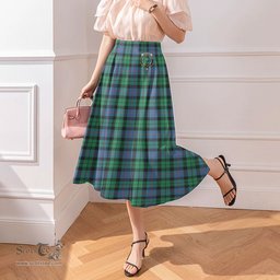 Scottish Morrison Ancient Clan Crest Tartan Womens Long Section Chiffon Skirt Tartan Skirt
