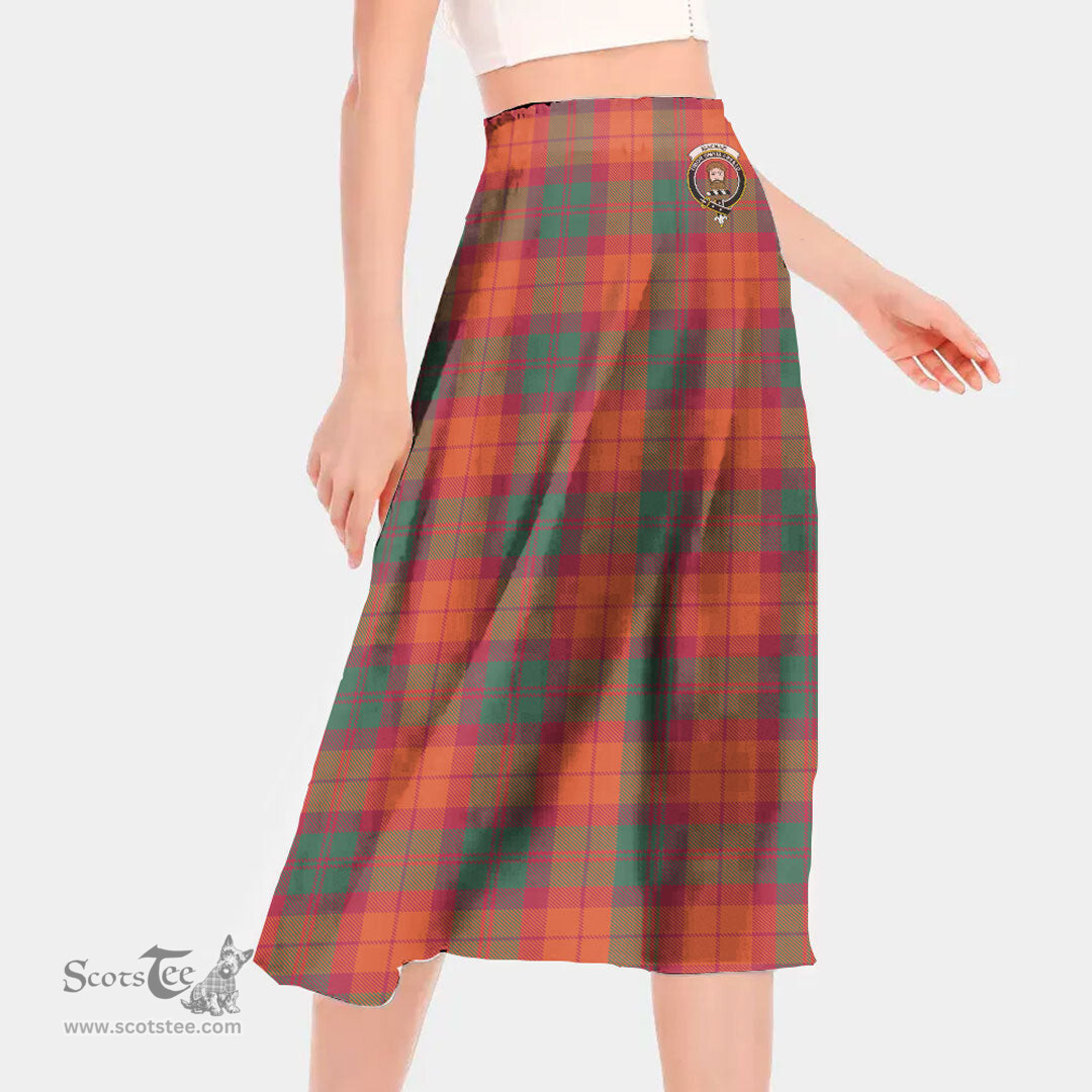 Scottish MacNab Ancient Clan Crest Tartan Womens Long Section Chiffon Skirt Tartan Skirt