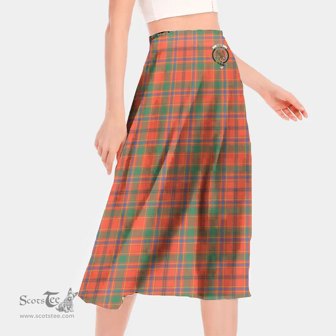 Scottish Munro Ancient Clan Crest Tartan Womens Long Section Chiffon Skirt Tartan Skirt