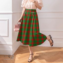 Scottish Middleton Modern Clan Crest Tartan Womens Long Section Chiffon Skirt Tartan Skirt