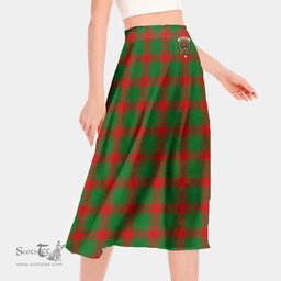 Scottish Middleton Modern Clan Crest Tartan Womens Long Section Chiffon Skirt Tartan Skirt