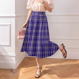 Scottish Ochterlony Clan Crest Tartan Womens Long Section Chiffon Skirt Tartan Skirt