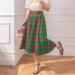 Scottish Muirhead Clan Crest Tartan Womens Long Section Chiffon Skirt Tartan Skirt