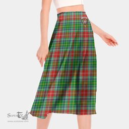 Scottish Muirhead Clan Crest Tartan Womens Long Section Chiffon Skirt Tartan Skirt