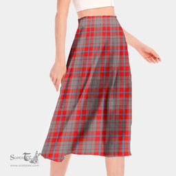 Scottish Moubray Clan Tartan Womens Long Section Chiffon Skirt Tartan Skirt