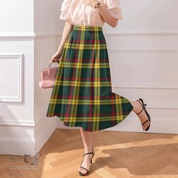 Scottish MacMillan Old Modern Clan Tartan Womens Long Section Chiffon Skirt Tartan Skirt