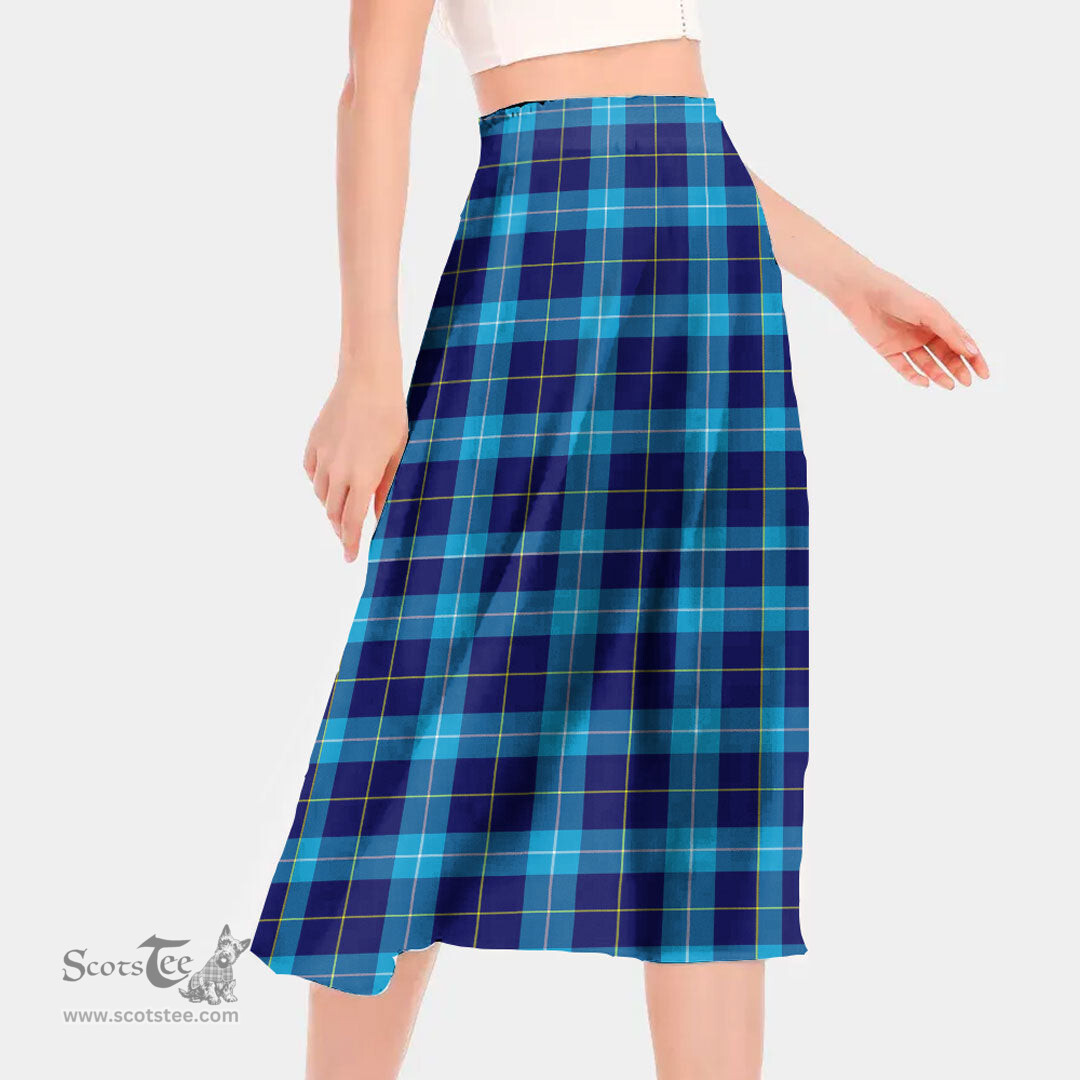 Scottish McKerrell Clan Tartan Womens Long Section Chiffon Skirt Tartan Skirt