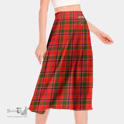 Scottish Munro Modern Clan Crest Tartan Womens Long Section Chiffon Skirt Tartan Skirt