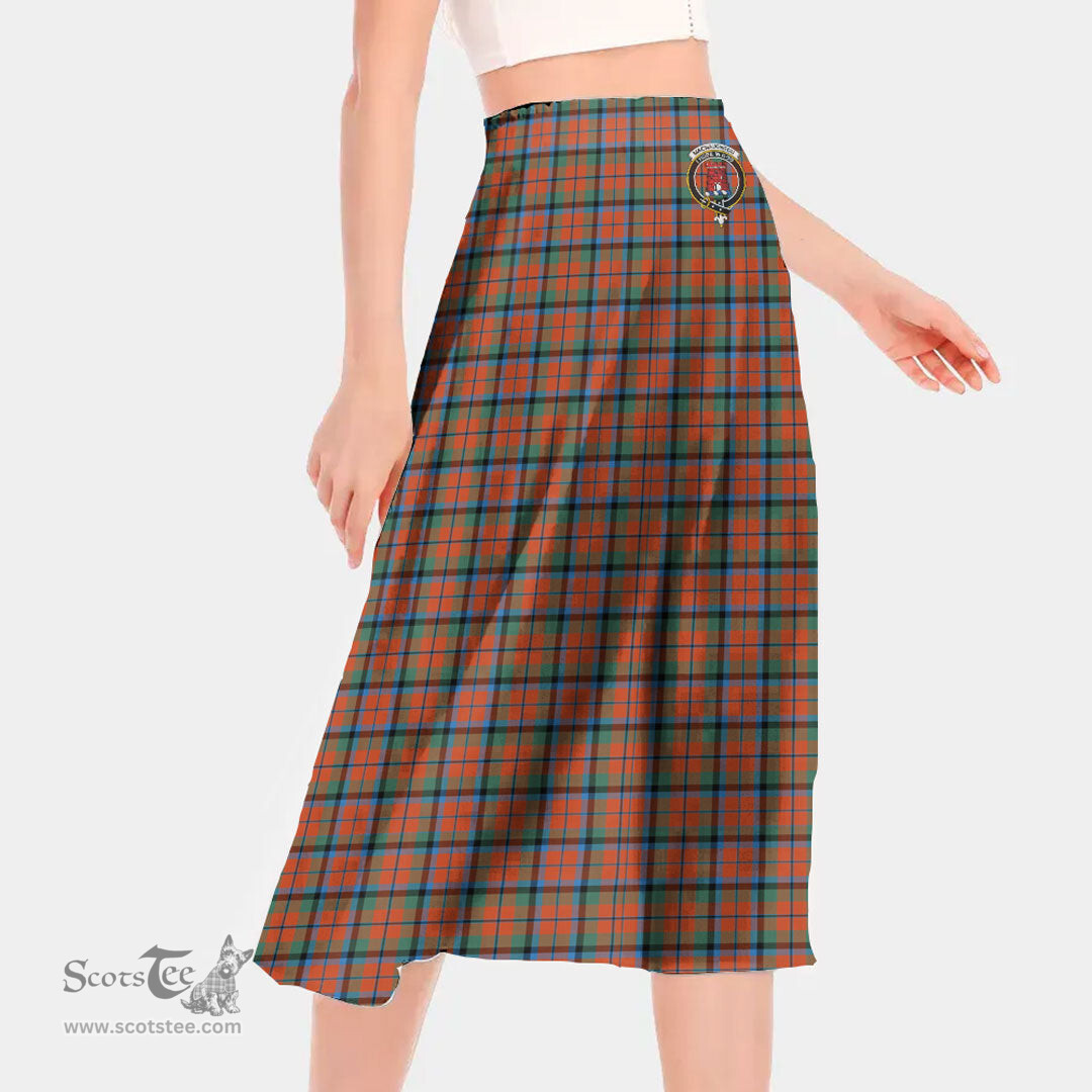 Scottish MacNaughton Ancient Clan Crest Tartan Womens Long Section Chiffon Skirt Tartan Skirt