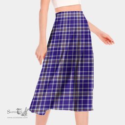 Scottish Ochterlony Clan Tartan Womens Long Section Chiffon Skirt Tartan Skirt