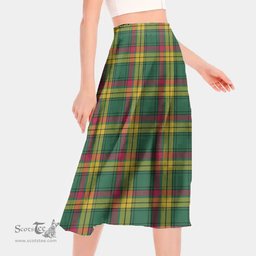 Scottish MacMillan Old Ancient Clan Tartan Womens Long Section Chiffon Skirt Tartan Skirt