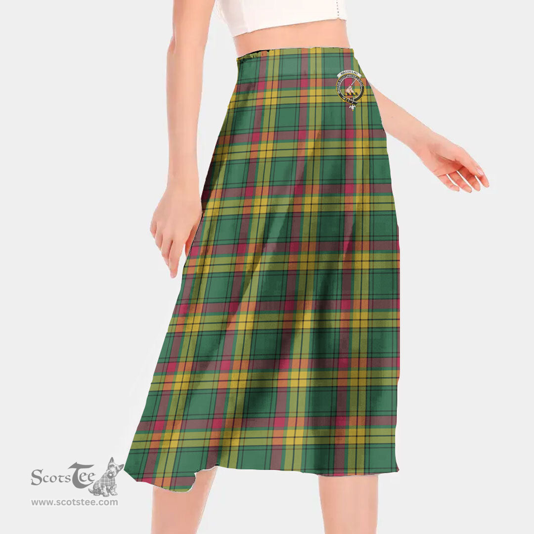 Scottish MacMillan Old Ancient Clan Crest Tartan Womens Long Section Chiffon Skirt Tartan Skirt