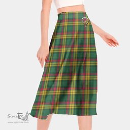 Scottish MacMillan Old Ancient Clan Crest Tartan Womens Long Section Chiffon Skirt Tartan Skirt