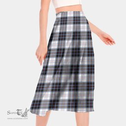 Scottish MacRae Dress Modern Clan Tartan Womens Long Section Chiffon Skirt Tartan Skirt