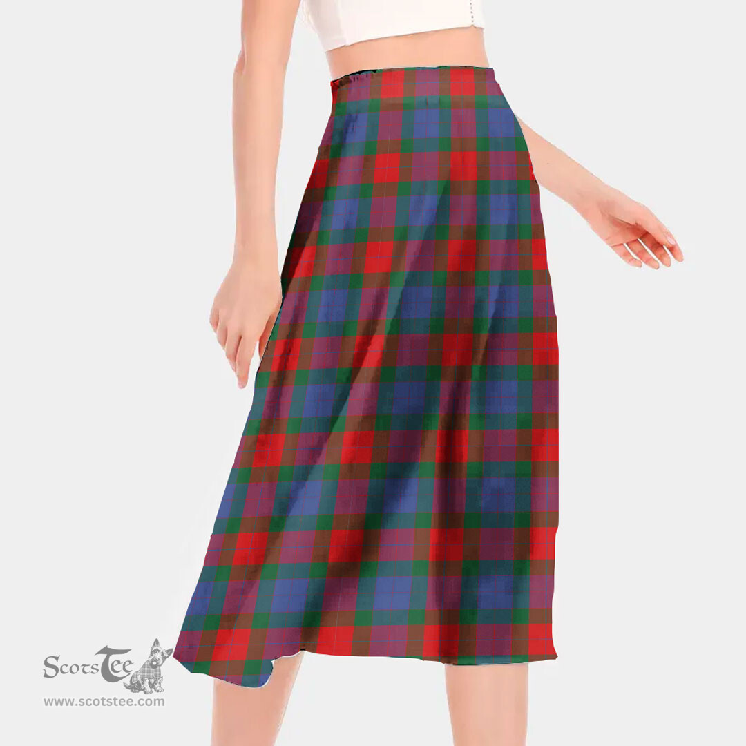 Scottish Mar Clan Tartan Womens Long Section Chiffon Skirt Tartan Skirt